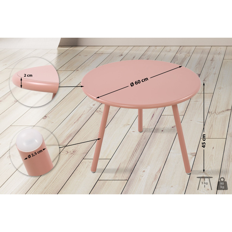 Table basse Minot, rose