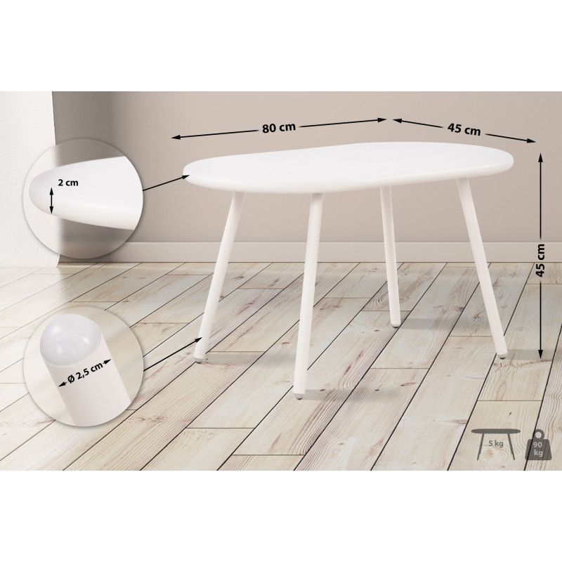 Table basse Velva, blanche
