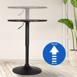 Table haute ronde Lamoni noire/noire