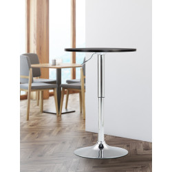 Table haute ronde noire Lamoni