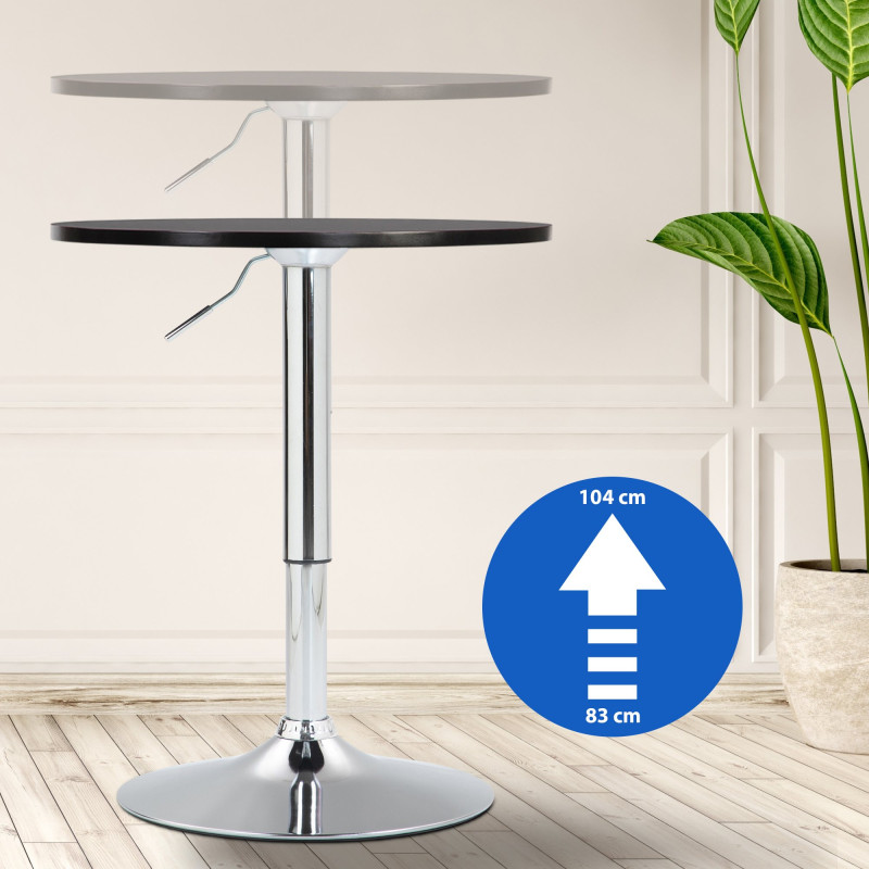 Table haute ronde noire Lamoni