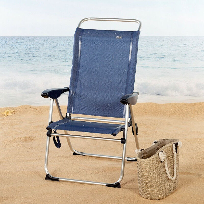 Chaise de Plage Aktive Blue marine 47 x 108 x 59 cm (2 Unités)