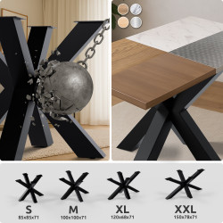 Pieds de table Harlan 85x85x71 noirs