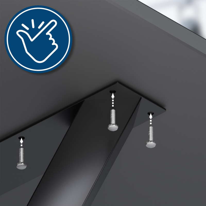 2 pieds de table Stanton 80x14x72 cm noirs