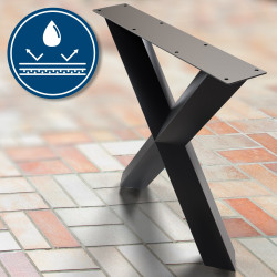 2 pieds de table Stanton 80x14x72 cm noirs