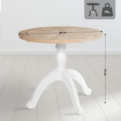 Table de salle à manger Roswell 90 cm naturel/blanc
