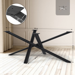 Pieds de table Finney 180x80x72 noir antique