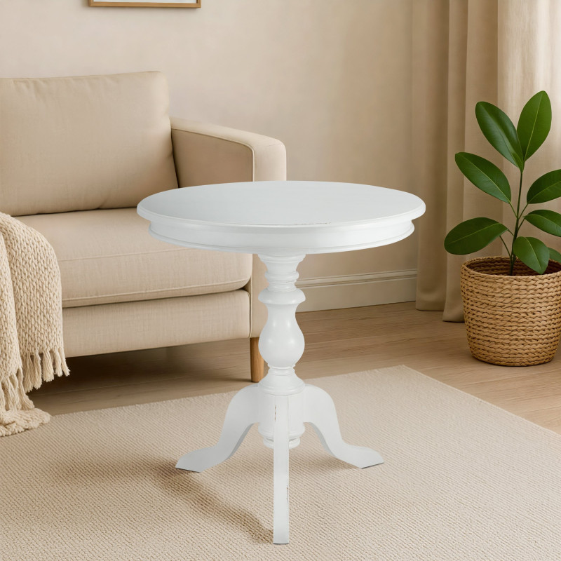 Table d'appoint Wiva 70 blanc antique