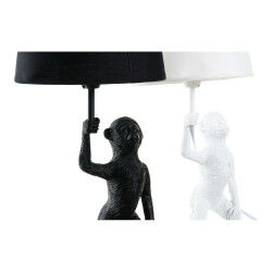 Lampe de bureau DKD Home Decor Blanc Noir Polyester Métal Résine 25W 220 V Singe (2 pcs) (20 x 20 x 45 cm)