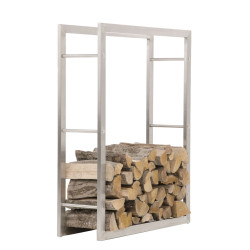 Portalegna KERI in robusto acciaio inossidabile 25x80x100 cm