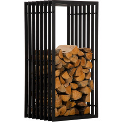 Portalegna IRVING in metallo nero opaco 40x50x100 cm