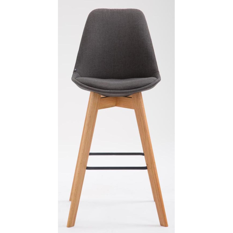 Lot de 2 tabourets de bar Metz tissu natura gris foncé