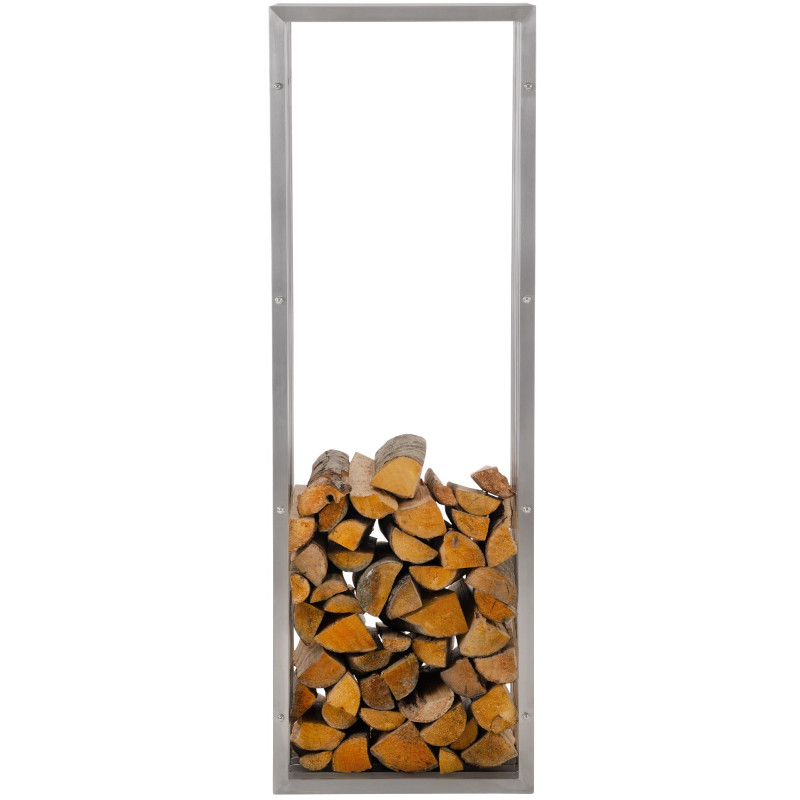 Portalegna Irving in robusto acciaio inox 40x50x150 cm