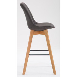 Lot de 2 tabourets de bar Metz tissu natura gris foncé