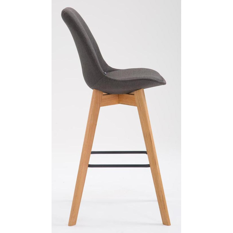 Lot de 2 tabourets de bar Metz tissu natura gris foncé