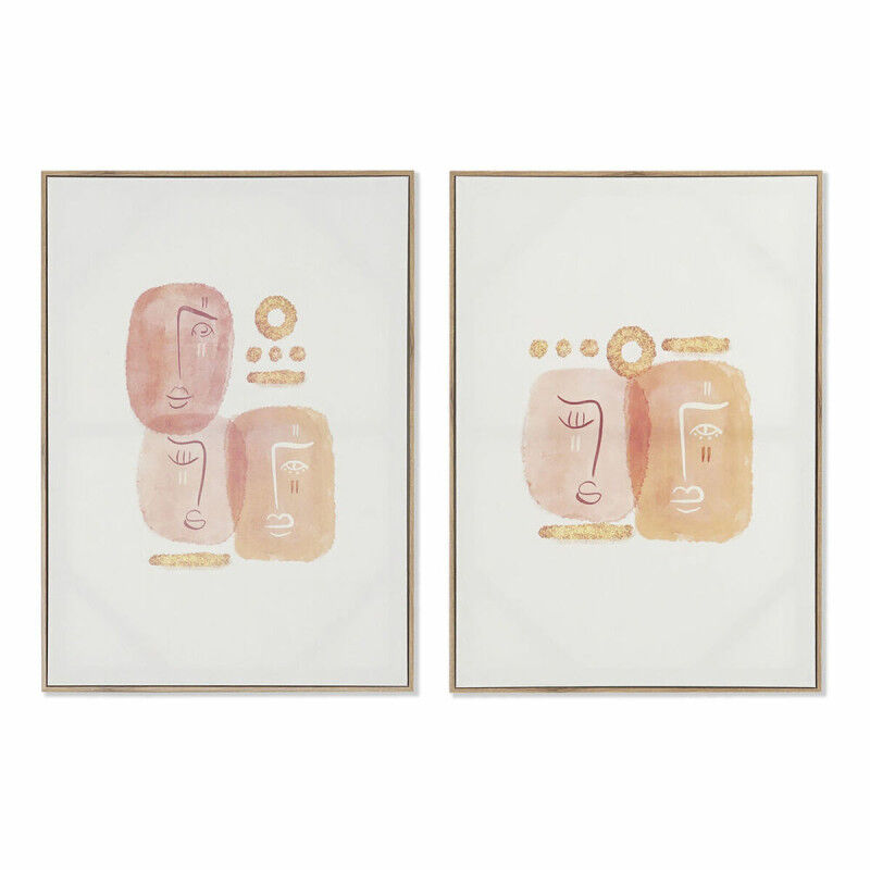 Cadre DKD Home Decor Abstrait (2 Unités) (50 x 3 x 70 cm)