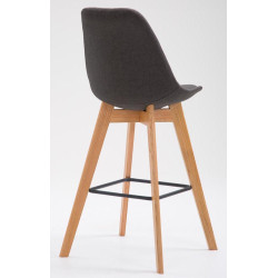 Lot de 2 tabourets de bar Metz tissu natura gris foncé