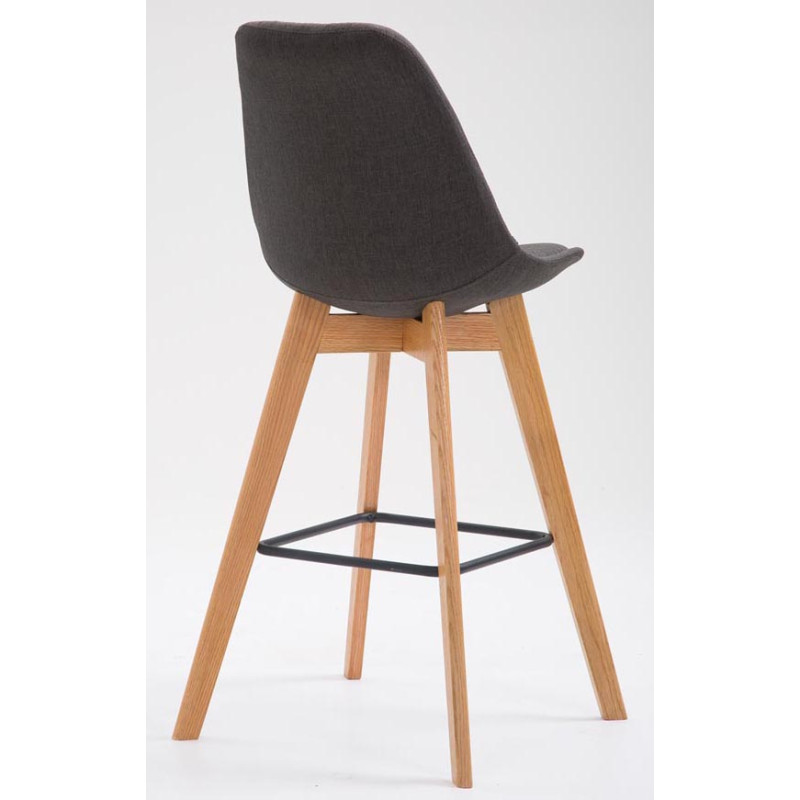 Lot de 2 tabourets de bar Metz tissu natura gris foncé