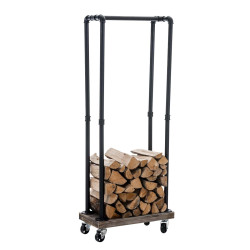 Carrello Portalegna in Metallo per Camino FORKS nero