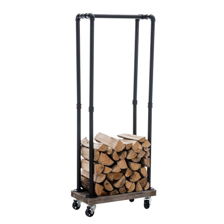 Carrello Portalegna in Metallo per Camino FORKS nero