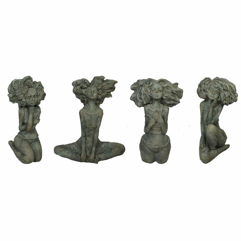 Figurine Décorative DKD Home Decor Femme Gris Ciment (20 x 9 x 25 cm) (4 Unités)