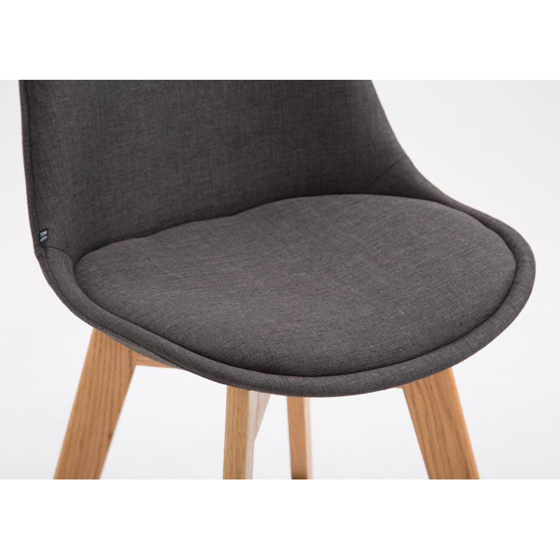 Lot de 2 tabourets de bar Metz tissu natura gris foncé