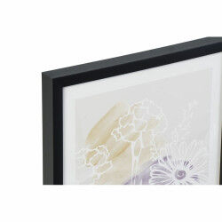 Cadre DKD Home Decor Fleurs (30 x 3 x 40 cm)