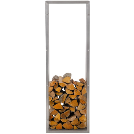 Portalegna Irving in robusto acciaio inox 40x50x150 cm