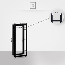 Leñero Keri de metal negro Negro,25x40x100 cm