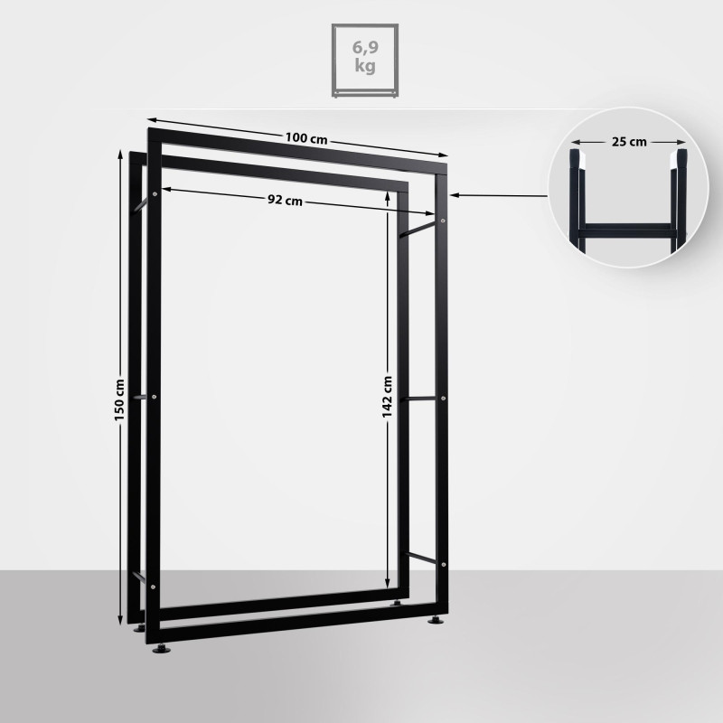 Range-bûches Keri V2 25x100x150 noir