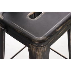 Tabouret de bar Aiden antique noir et or