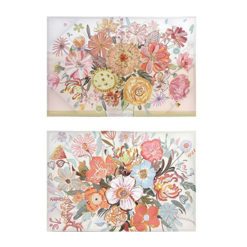 Toile DKD Home Decor Fleurs (2 Unités) (90 x 3 x 60 cm)
