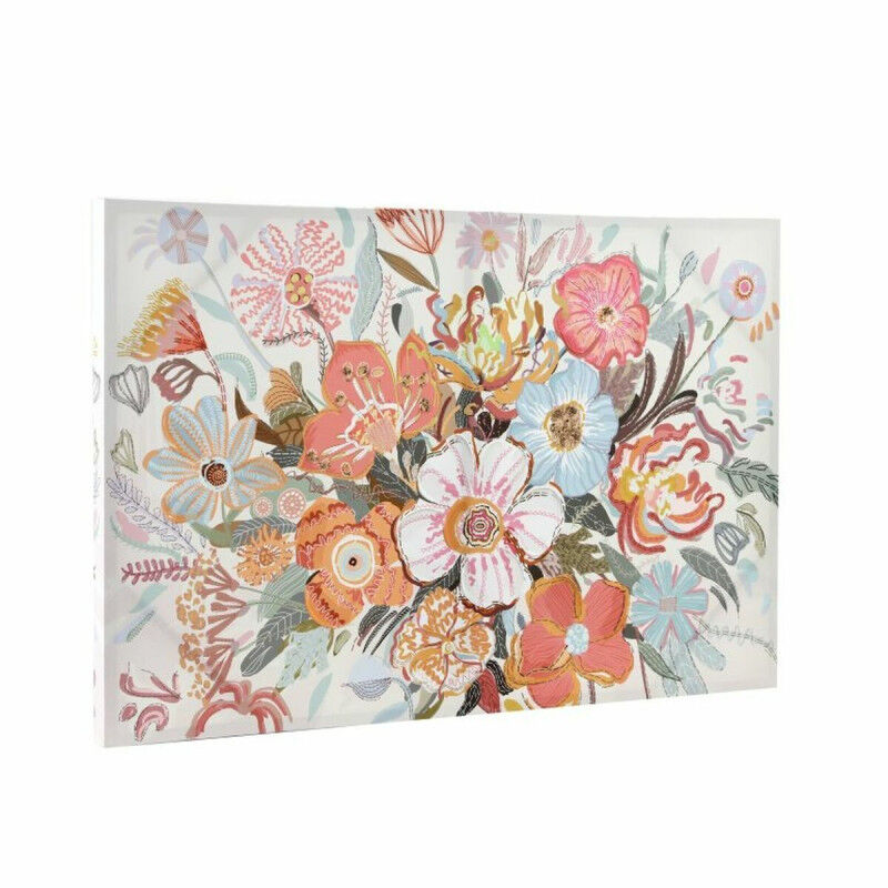 Toile DKD Home Decor Fleurs (2 Unités) (90 x 3 x 60 cm)