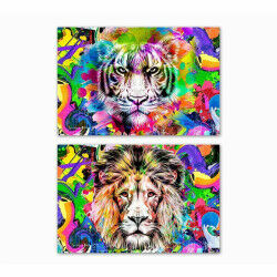 Toile DKD Home Decor Lion...