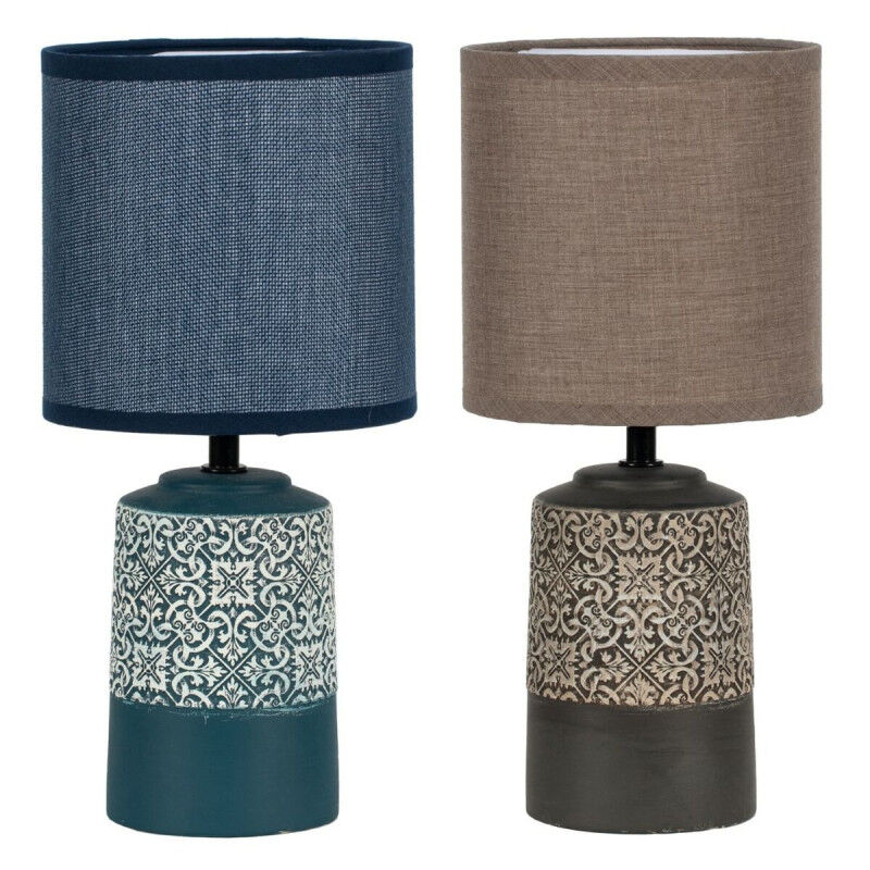 Lampe de bureau DKD Home Decor Céramique Grès 50 W (15 x 15 x 32 cm) (2 Unités)