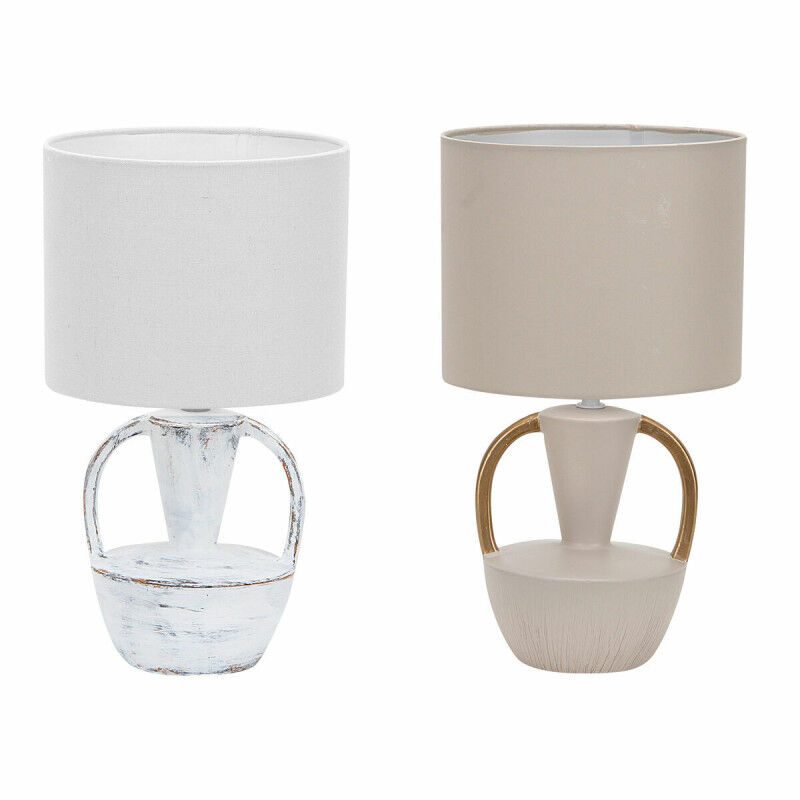 Lampe de bureau DKD Home Decor Céramique Polyester 50 W (20 x 20 x 35 cm) (2 Unités)