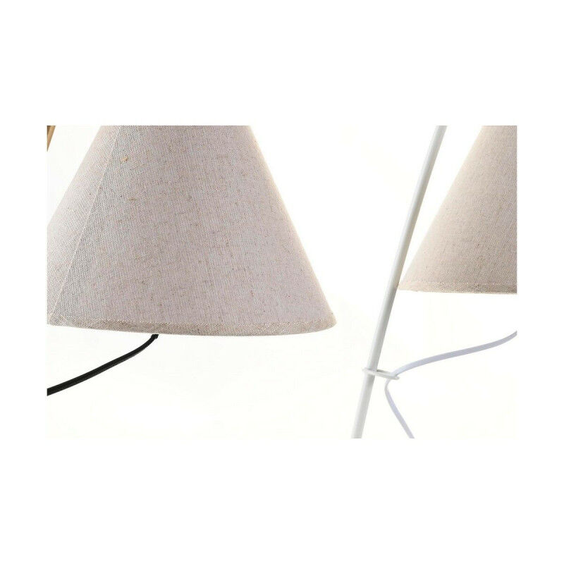 Lampe de bureau DKD Home Decor Doré Métal Lin Blanc 50 W Moderne (25 x 31 x 57 cm) (2 Unités)