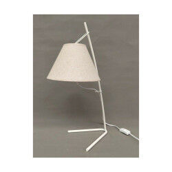 Lampe de bureau DKD Home Decor Doré Métal Lin Blanc 50 W Moderne (25 x 31 x 57 cm) (2 Unités)