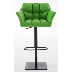 Lot de 2 tabourets de bar Damaso, simili cuir vert