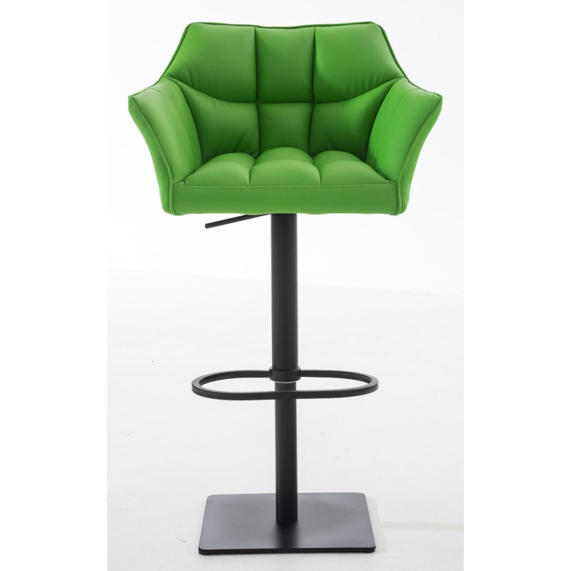 Lot de 2 tabourets de bar Damaso, simili cuir vert