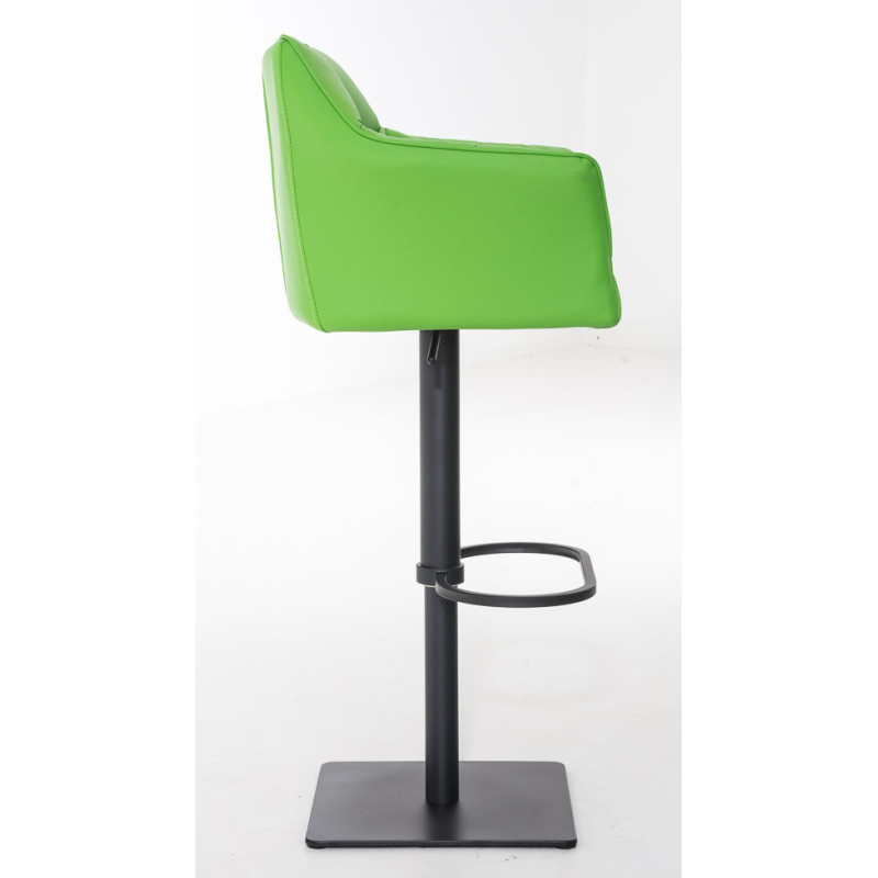 Lot de 2 tabourets de bar Damaso, simili cuir vert