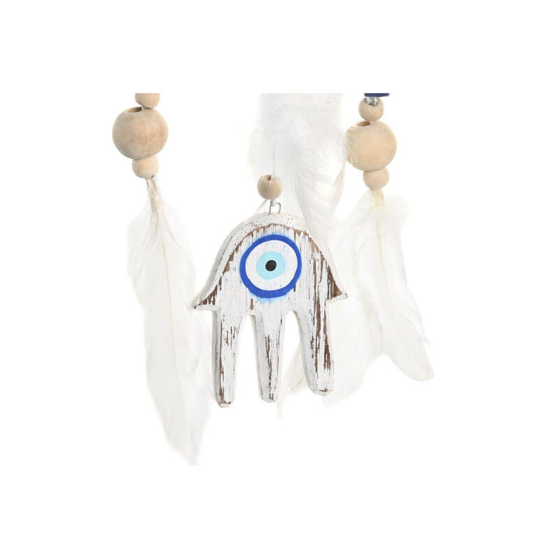 Décoration Suspendue DKD Home Decor Bleu Blanc Plume méditerranéen (14 x 5 x 45 cm) (2 Unités)