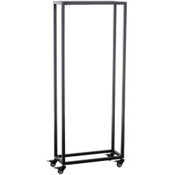 Portalegna per Camino HETTA in Acciaio Inox nero,25x40x150 cm