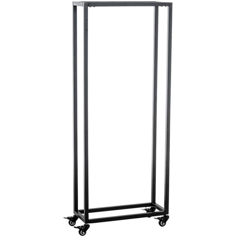 Portalegna per Camino HETTA in Acciaio Inox nero,25x40x150 cm