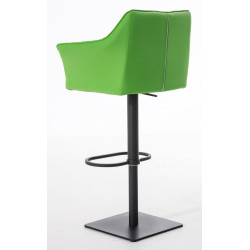 Lot de 2 tabourets de bar Damaso, simili cuir vert