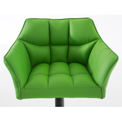 Lot de 2 tabourets de bar Damaso, simili cuir vert