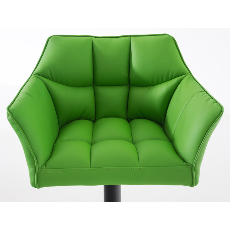 Lot de 2 tabourets de bar Damaso, simili cuir vert