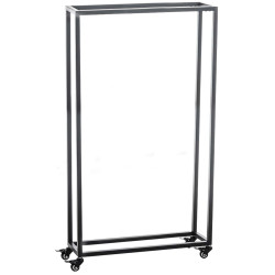 Portalegna per Camino HETTA in Acciaio Inox nero,25x60x150 cm