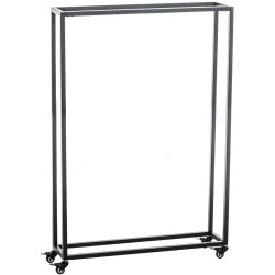 Portalegna per Camino HETTA in Acciaio Inox nero,25x80x150 cm