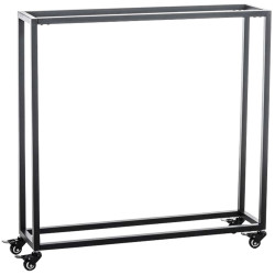 Portalegna per Camino HETTA in Acciaio Inox nero,25x100x100 cm